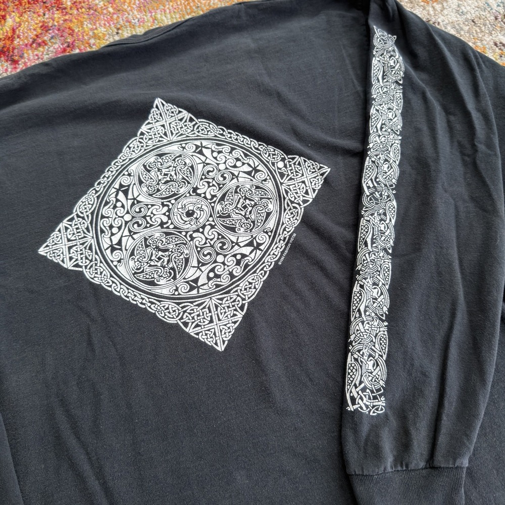 Vintage 90s Fashion Victim Longsleeve Tribal Chrome Hearts T Shirt 2XL Rare